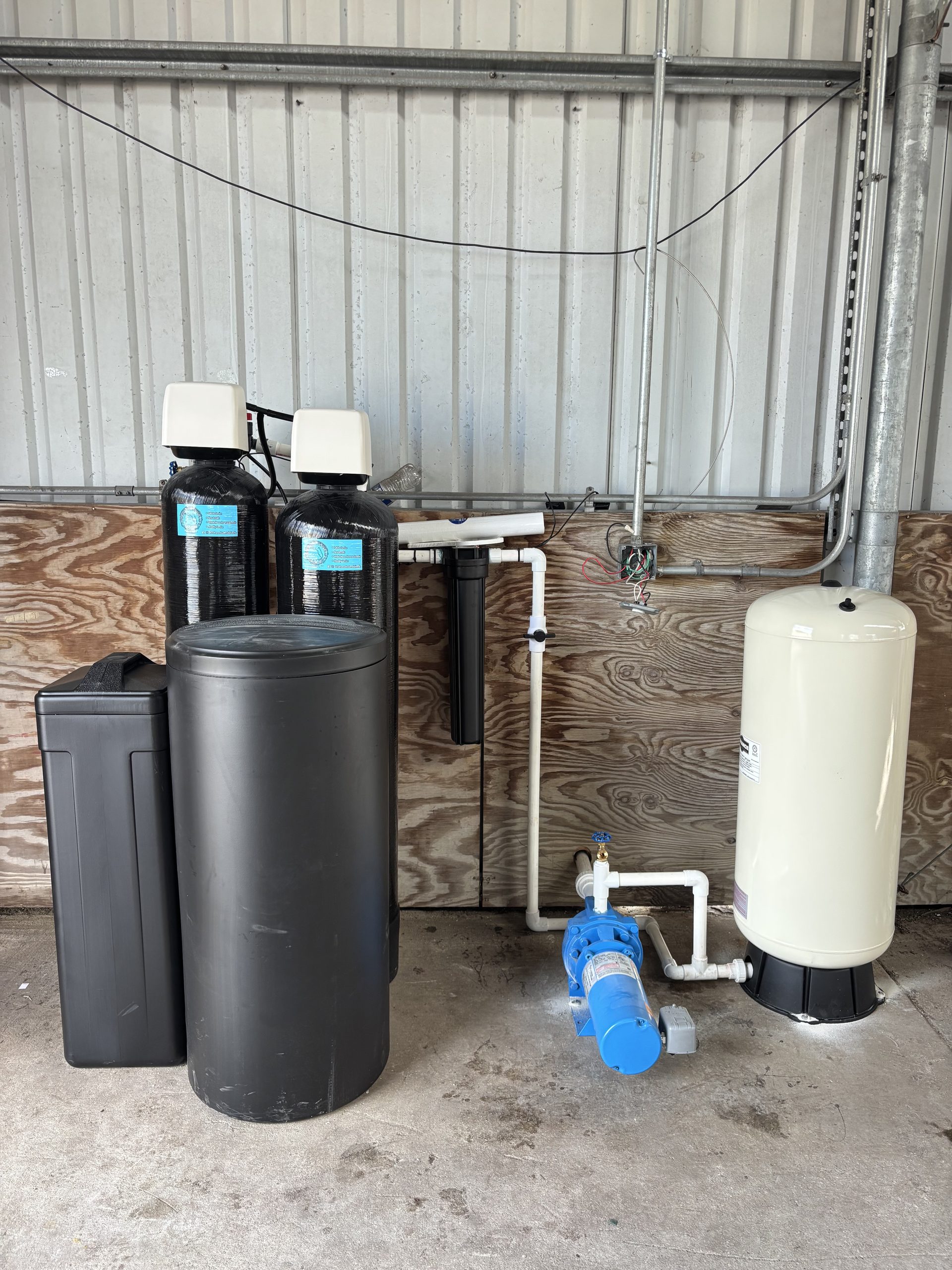 Dual water softener installation by Advanced Water Solutions in Jupiter, Palm Beach County FL